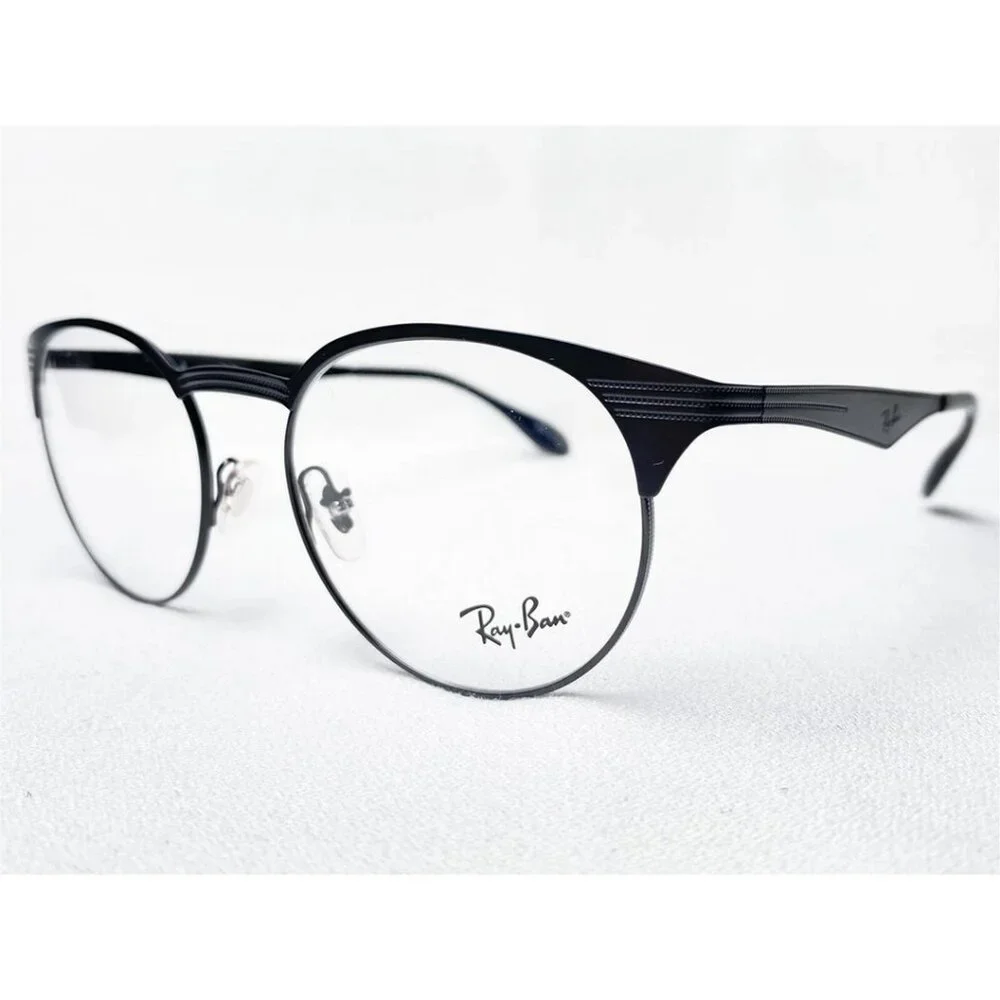 RAYBAN Unisex Eyeglasses RX6406-2904 Round Black 51-18-145